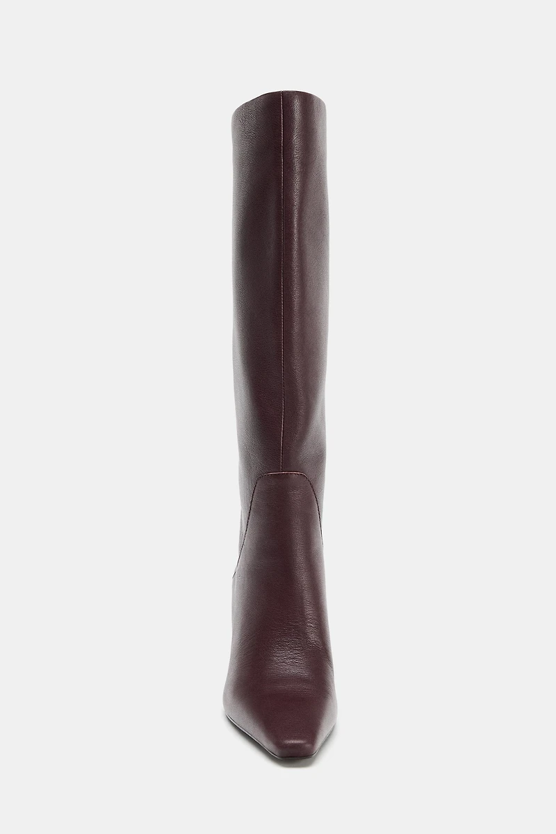 LEATHER HEEL BOOTS