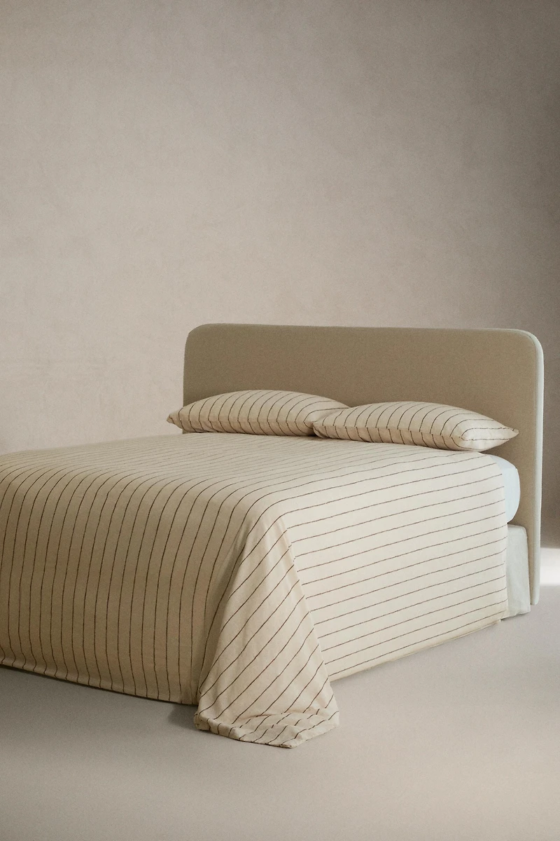 HOUSSE DE COUETTE COTON ET LIN RAYURES
