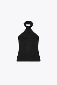 POLYAMIDE HALTER TOP