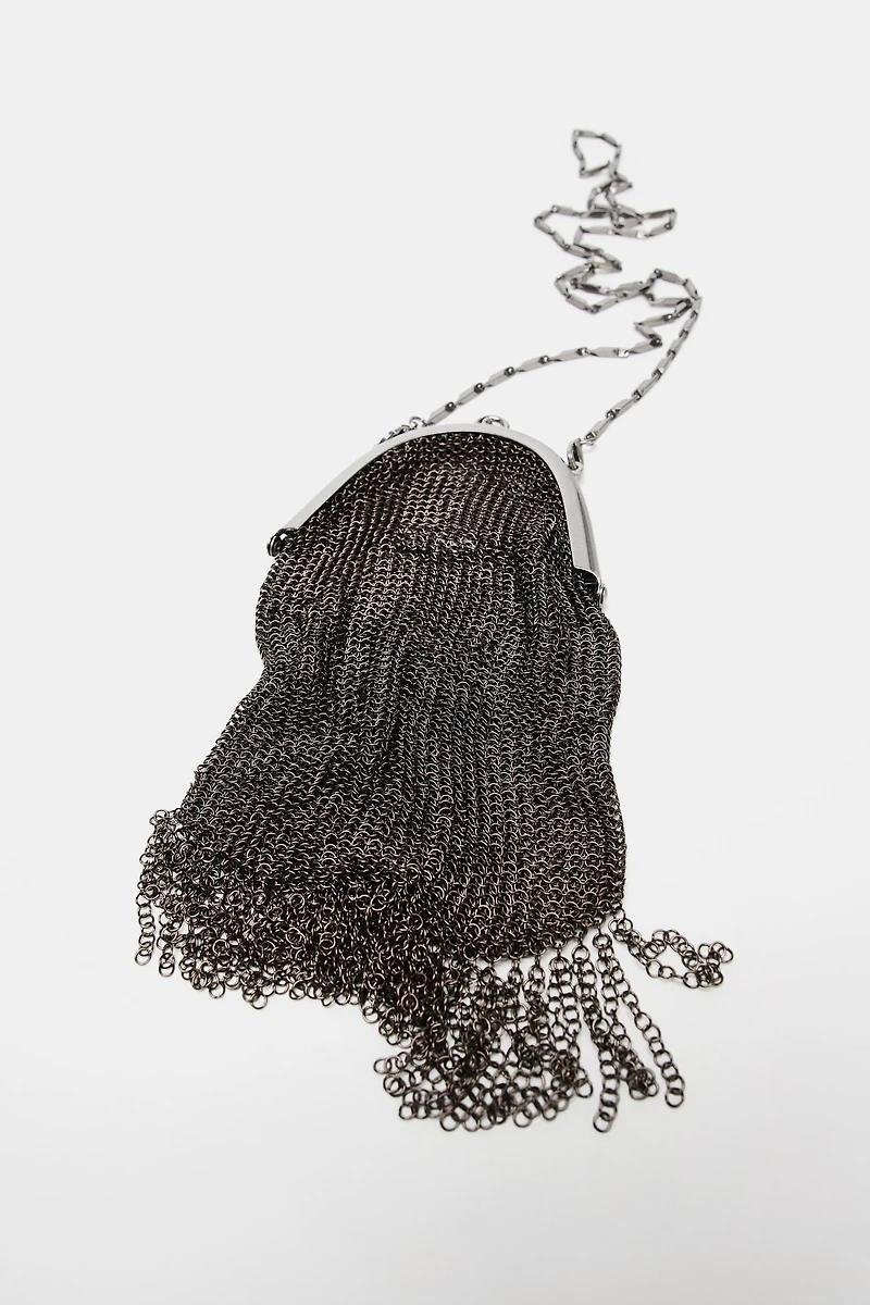 MINI SAC SEAU EN MAILLE MÉTALLIQUE