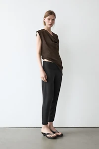 Pantalon legging en soie mélangée
