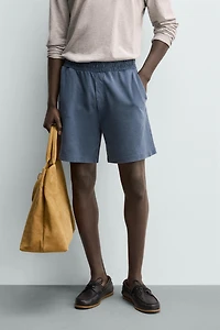 WASHED REGULAR FIT PIQUÉ SHORTS