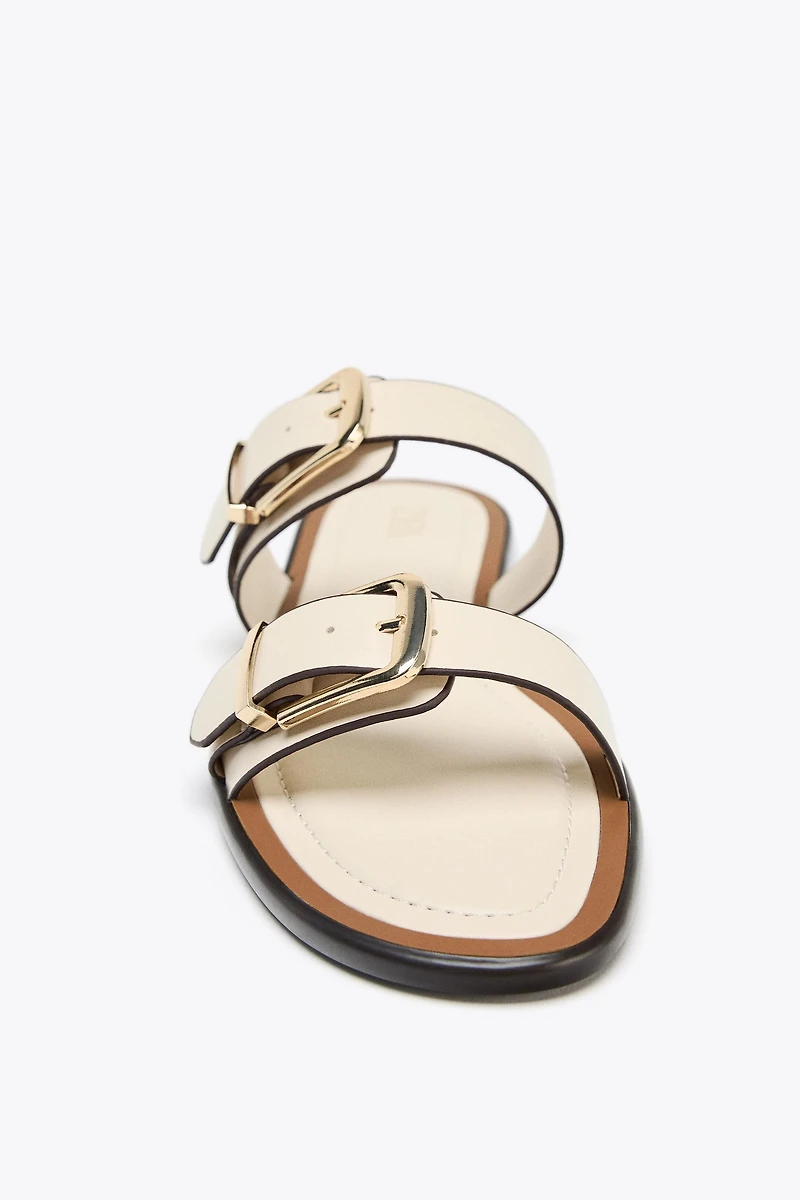 DOUBLE STRAP BUCKLE SANDALS