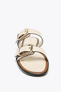 DOUBLE STRAP BUCKLE SANDALS