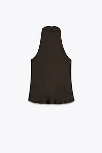 FRINGED SATIN EFFECT TOP