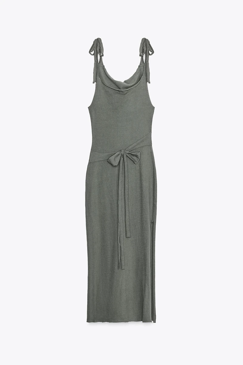 BELTED TIE DRESS