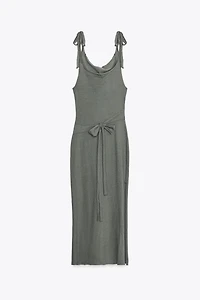 BELTED TIE DRESS