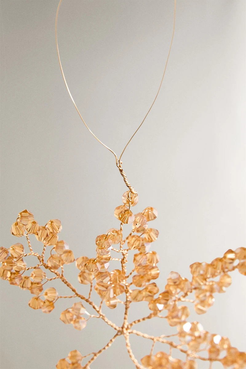 CHRISTMAS TREE FLOWER ORNAMENT WITH BEADS