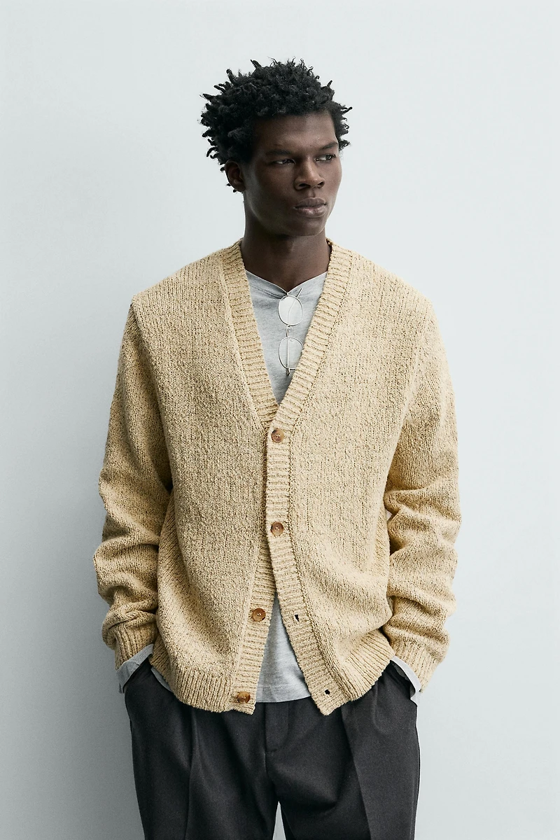 TWISTED YARN TEXTURED CARDIGAN
