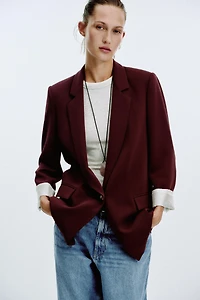 PRINTED CUFF BLAZER