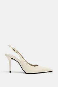 EMBOSSED SLINGBACK HEELS
