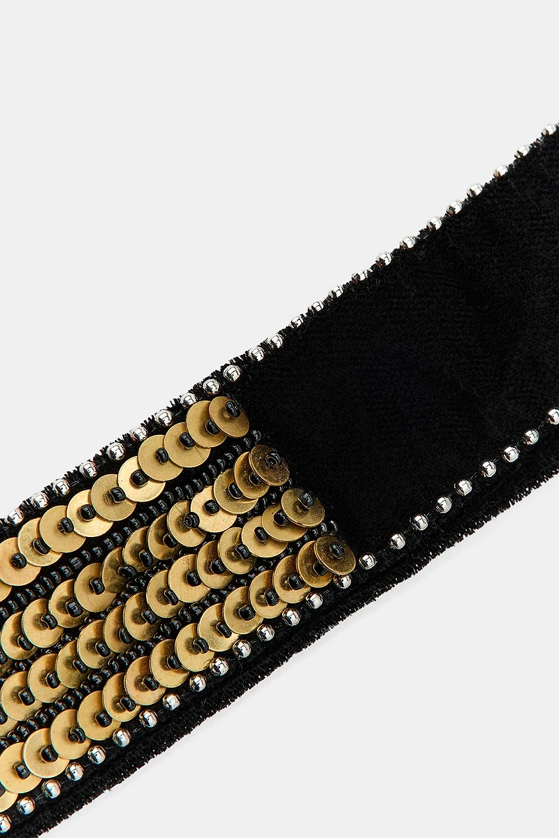 VELVET SEQUIN BANDANA