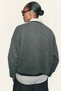 VESTE 100 % LAINE BOUTON DORÉ