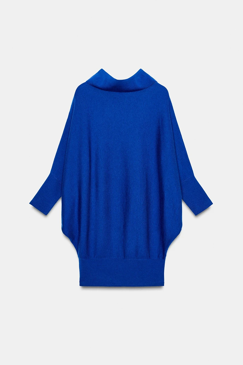 PULL LONG EN MAILLE À MANCHES CHAUVE-SOURIS