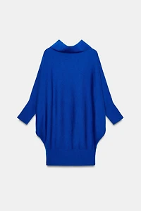 PULL LONG EN MAILLE À MANCHES CHAUVE-SOURIS