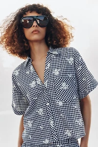 CHEMISE À CARREAUX BRODÉS