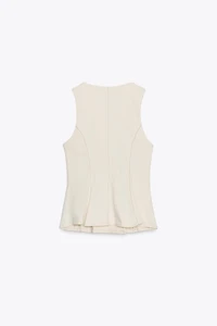 STITCHED PEPLUM VEST