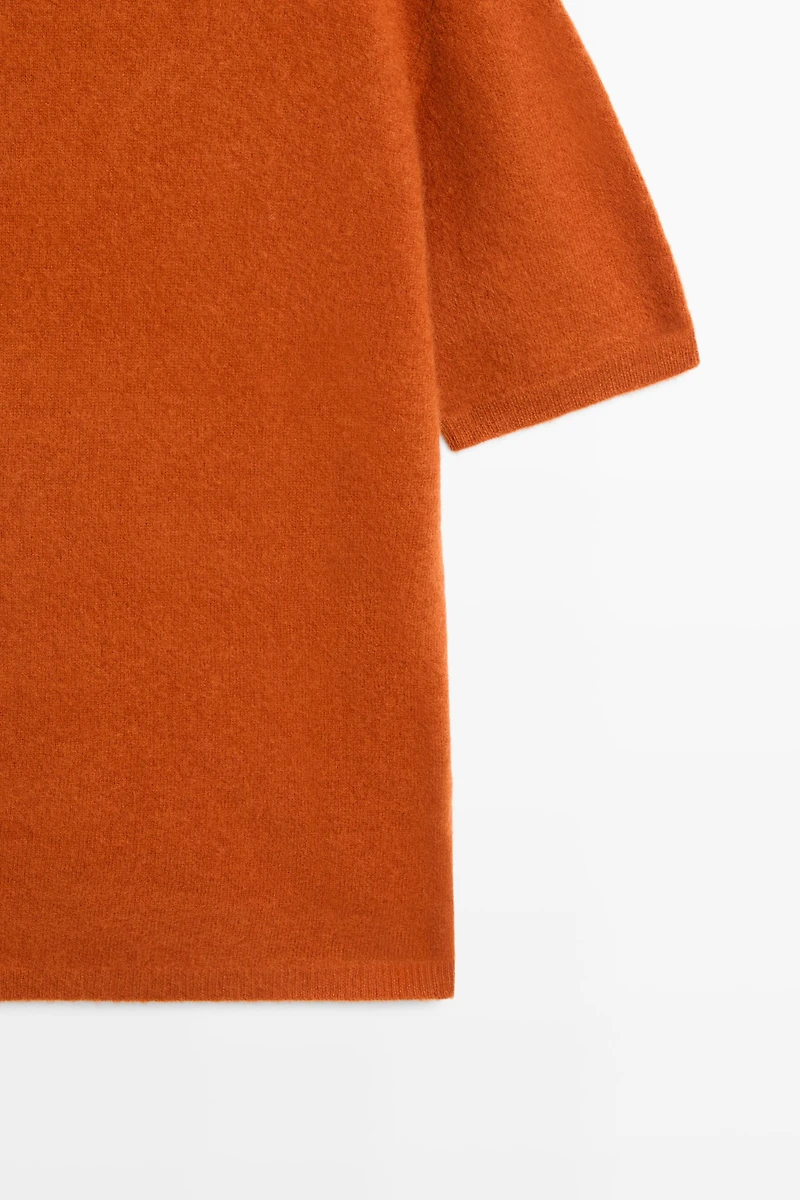 100% wool oversize short-sleeve knit sweater