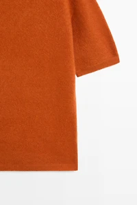 100% wool oversize short-sleeve knit sweater