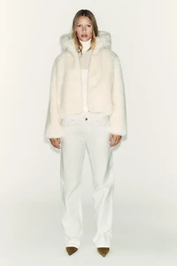 ANORAK EFFET MOUTON À CAPUCHE AVEC ISOLATION THERMIQUE