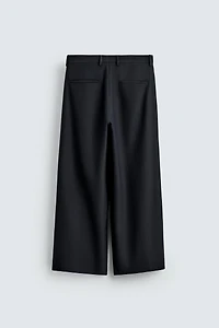 PLEATED PINSTRIPE PANTS