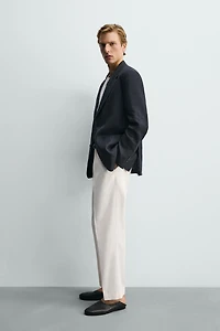 100% LINEN STRIPED BLAZER