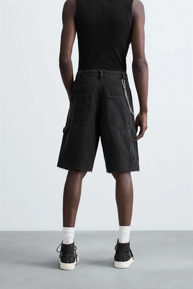 CARPENTER POCKET DENIM BERMUDA SHORTS