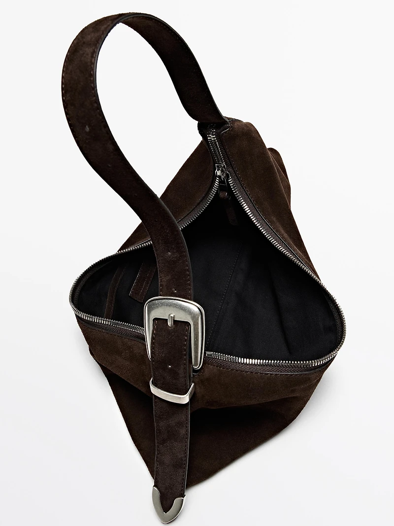 Medium-sized split suede bag