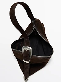 Medium-sized split suede bag