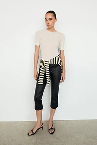 Pantalon capri en cuir