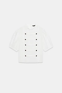 PUFF SLEEVE SHIRT WITH BUTTON DETAILS