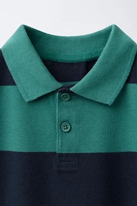 POLO À RAYURES TEINT EN PIÈCE