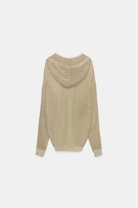SWEAT À CAPUCHE EN MAILLE FIL MÉTALLISÉ