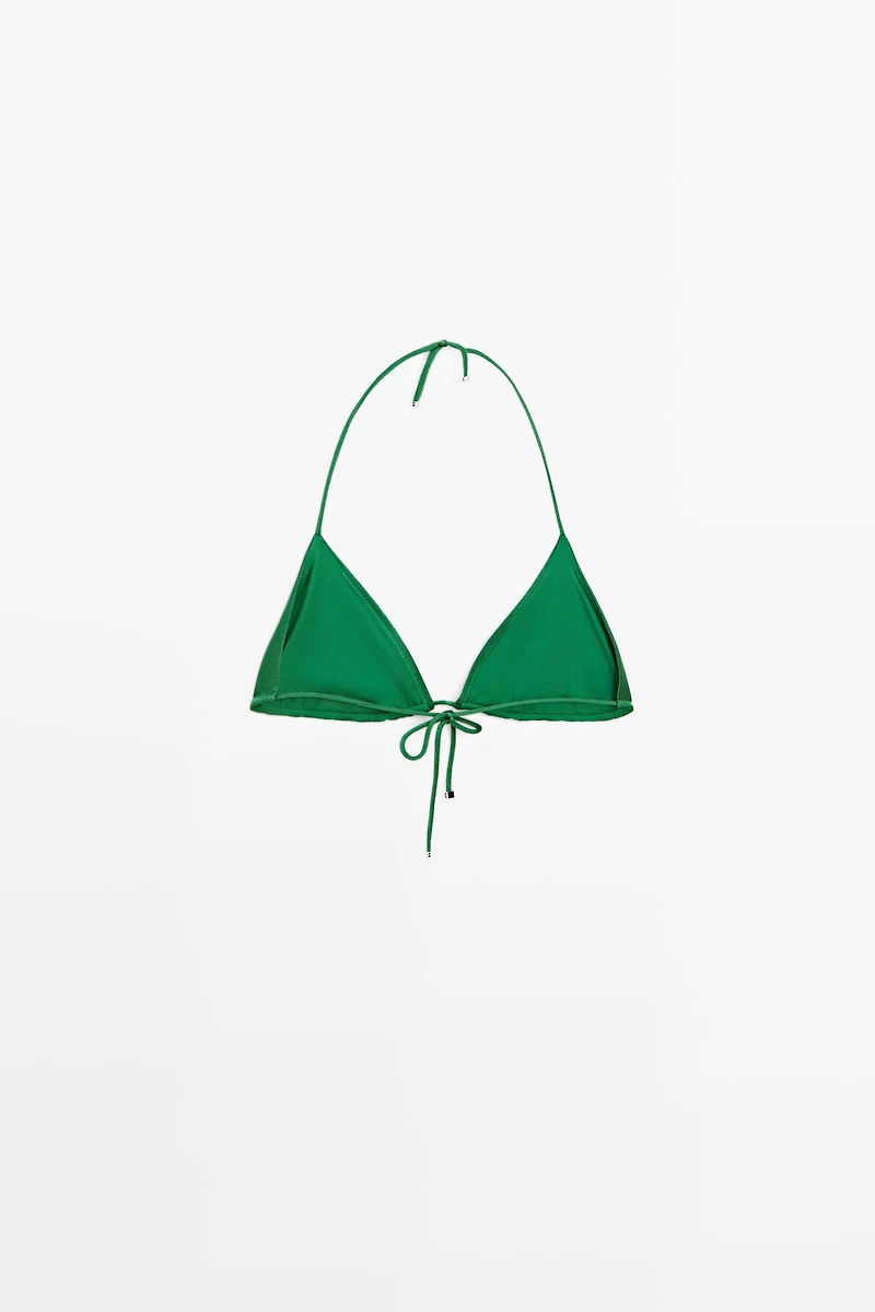 Shiny triangle bikini top