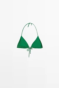 Shiny triangle bikini top
