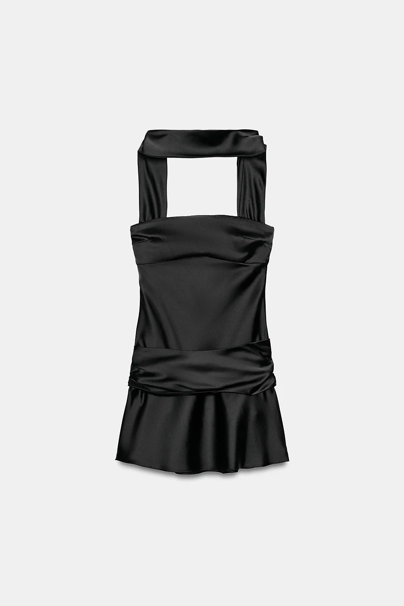 SATIN EFFECT SCARF DRESS
