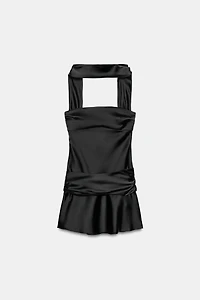 SATIN EFFECT SCARF DRESS