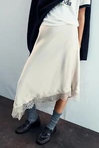SATIN LACE SKIRT
