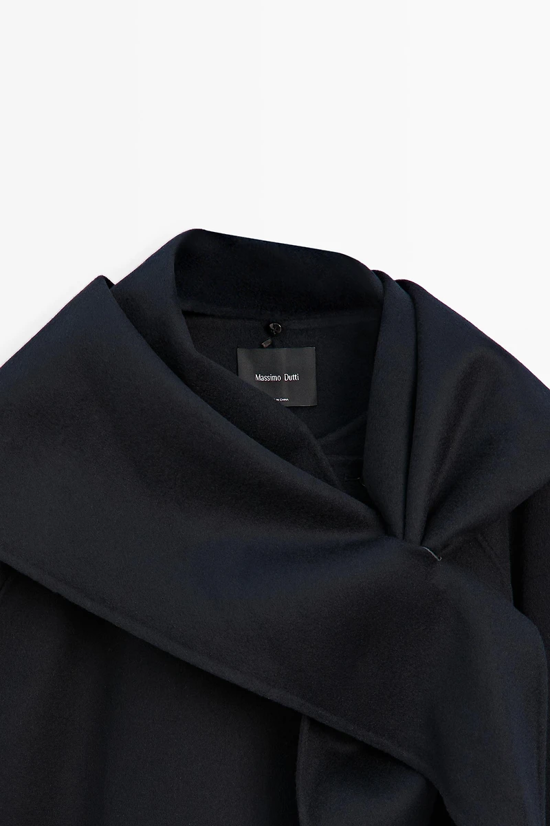 Short coat with scarf detail