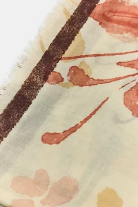 100% COTTON FLORAL PRINT SCARF