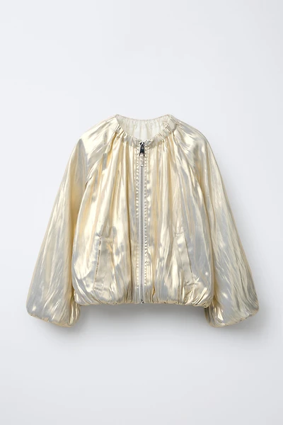 METALLIC EFFECT BOMBER JACKET