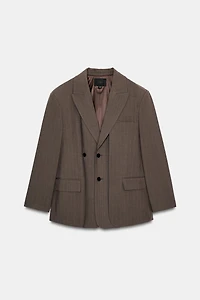 BLAZER OVERSIZE À RAYURES EN DOUBLE TISSU