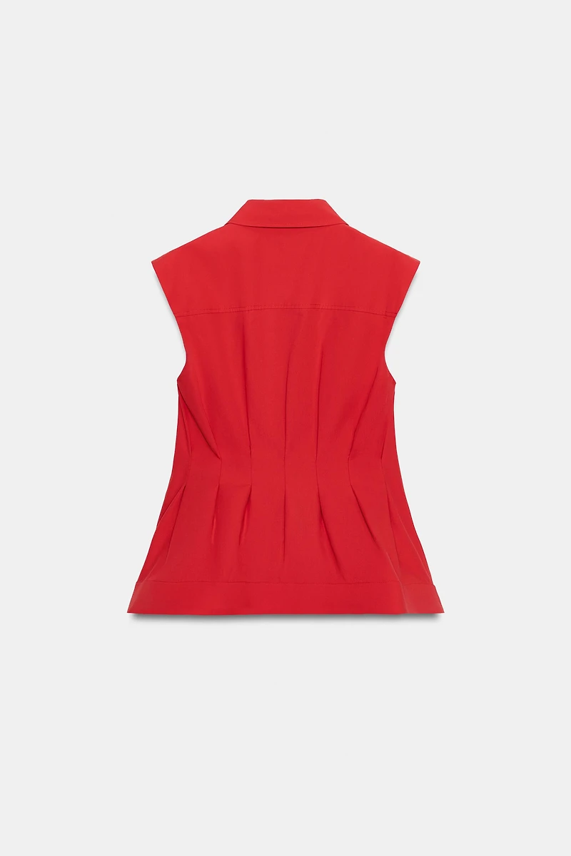 ZW COLLECTION PLEATED SLEEVELESS SHIRT