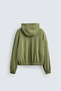 WASHED WAFFLE HOODIE JACKET