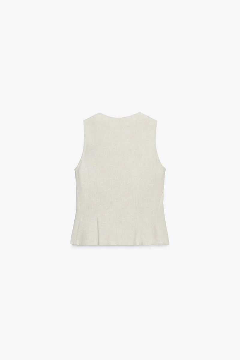 GILET CROISÉ AVEC LIN