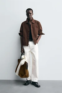 EMBROIDERED TEXTURED OVERSHIRT