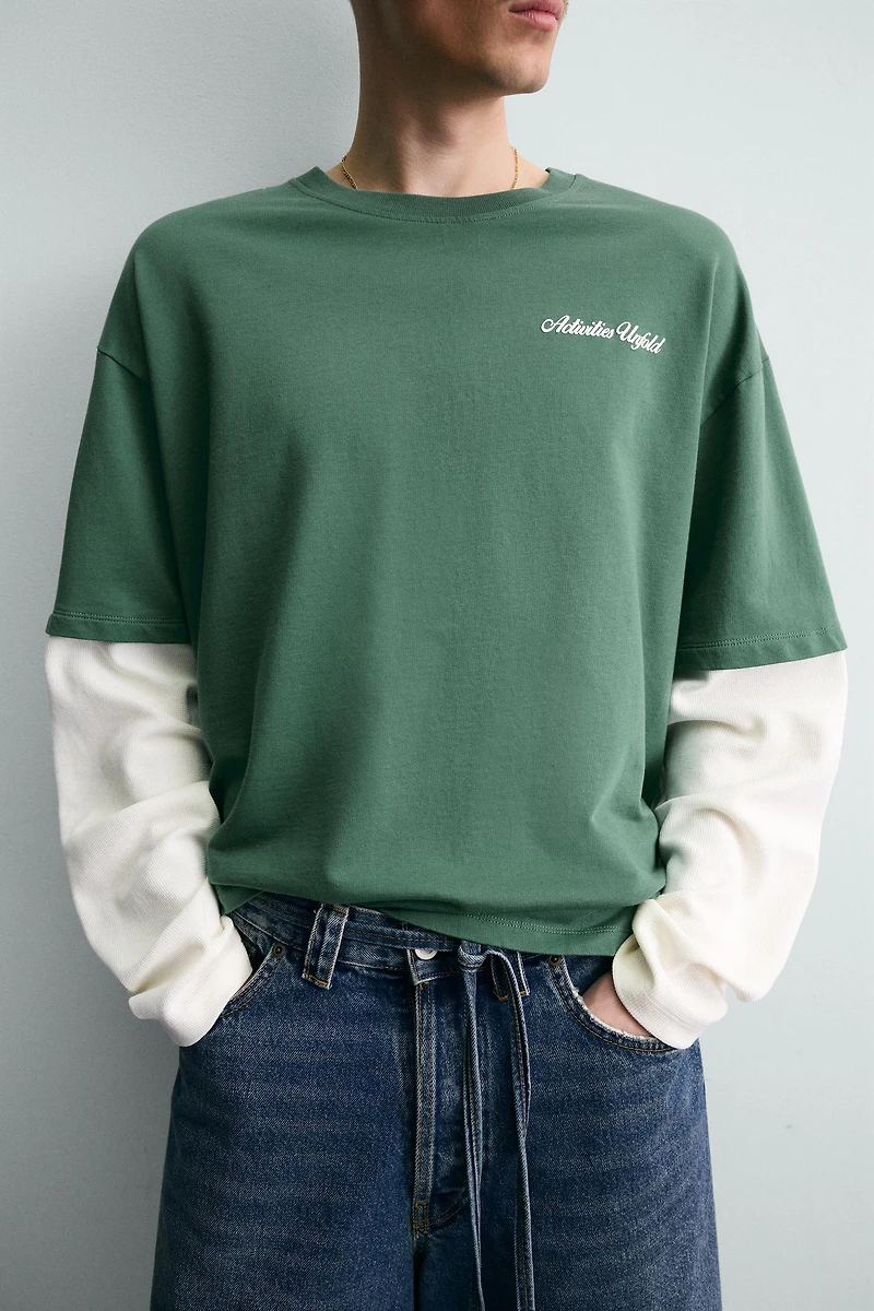 DOUBLE EFFECT SLEEVE SWEATSHIRT