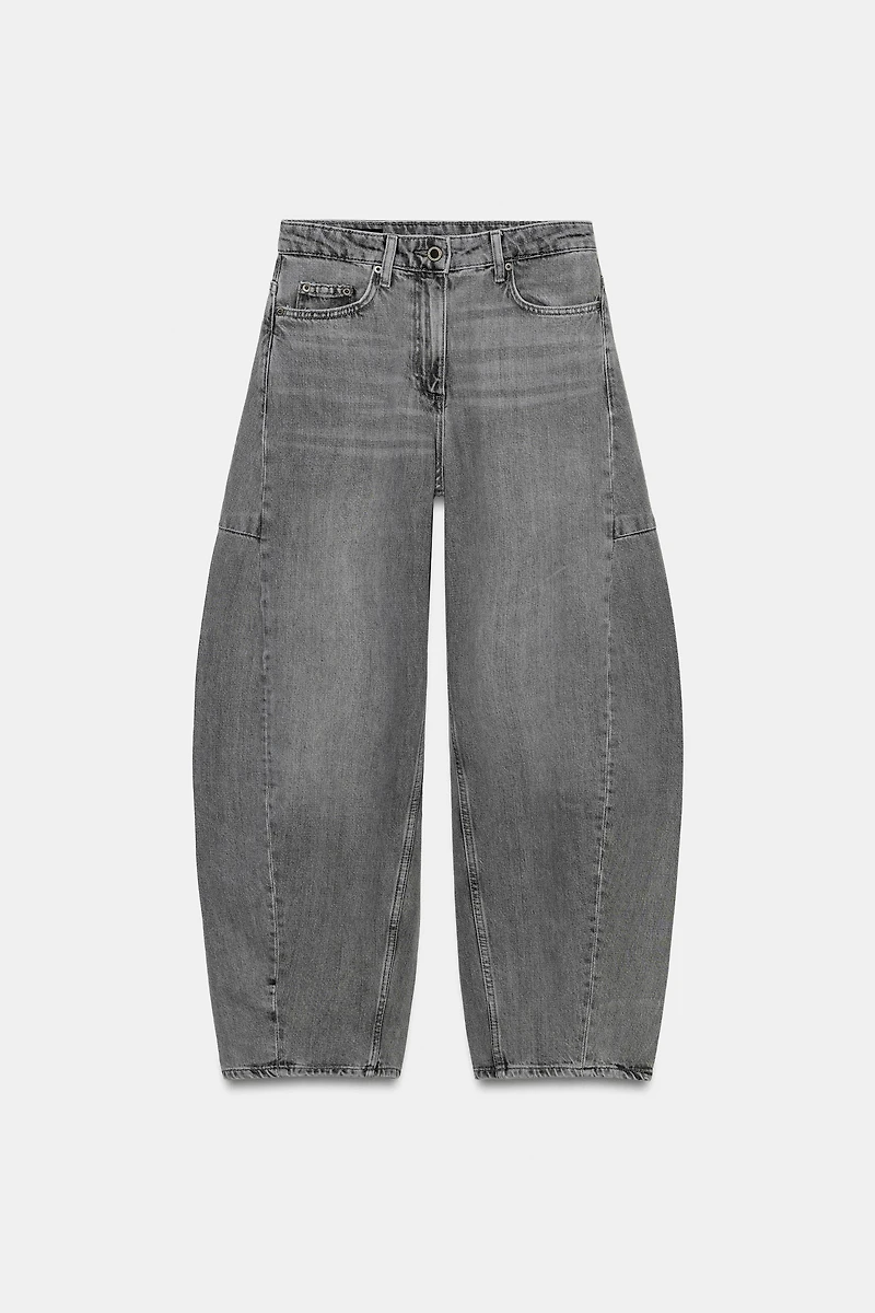 ZW COLLECTION MID-RISE ANKLE BALLOON JEANS