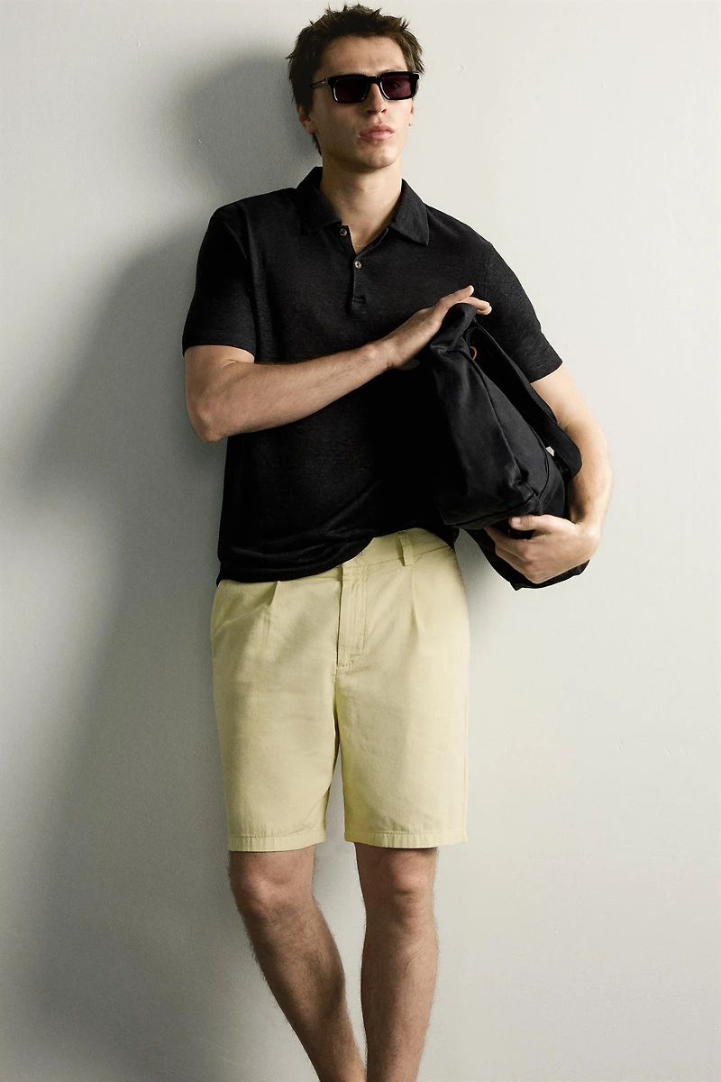 HEMP-VISCOSE REGULAR FIT POLO SHIRT
