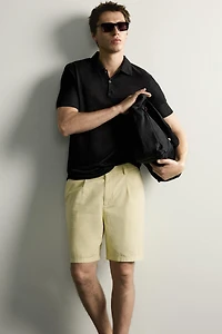 HEMP-VISCOSE REGULAR FIT POLO SHIRT
